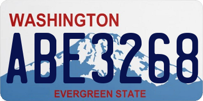 WA license plate ABE3268