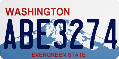 WA license plate ABE3274