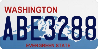WA license plate ABE3288