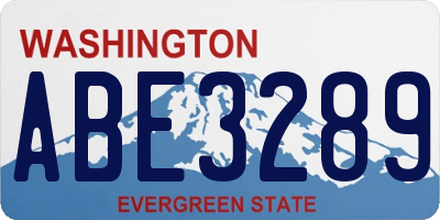 WA license plate ABE3289