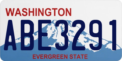 WA license plate ABE3291