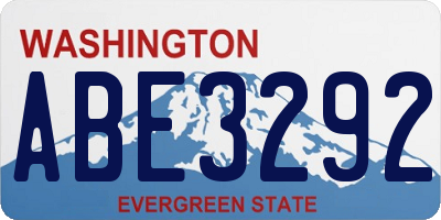 WA license plate ABE3292