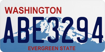 WA license plate ABE3294