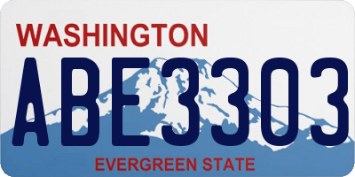 WA license plate ABE3303