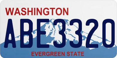 WA license plate ABE3320