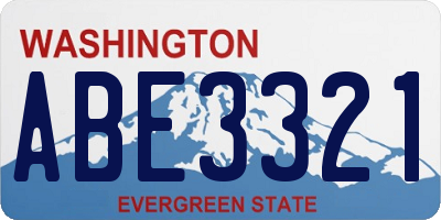 WA license plate ABE3321