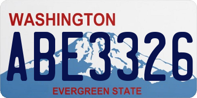 WA license plate ABE3326