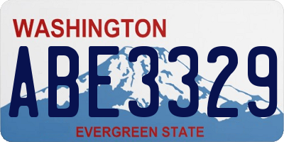WA license plate ABE3329