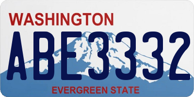WA license plate ABE3332