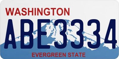 WA license plate ABE3334