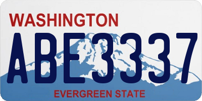 WA license plate ABE3337