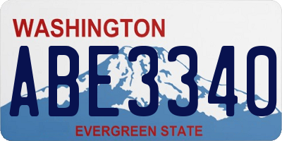 WA license plate ABE3340