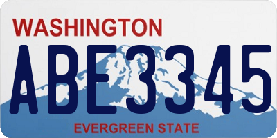 WA license plate ABE3345