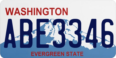 WA license plate ABE3346