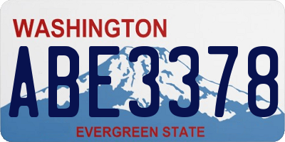 WA license plate ABE3378