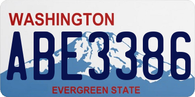 WA license plate ABE3386