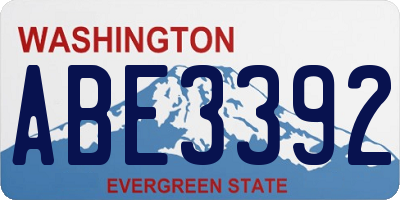 WA license plate ABE3392