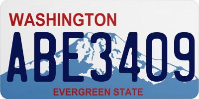 WA license plate ABE3409