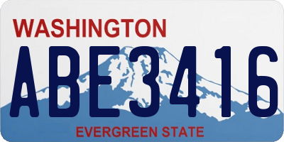 WA license plate ABE3416