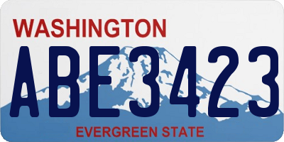 WA license plate ABE3423