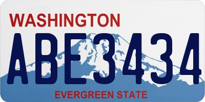 WA license plate ABE3434