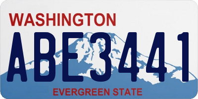 WA license plate ABE3441