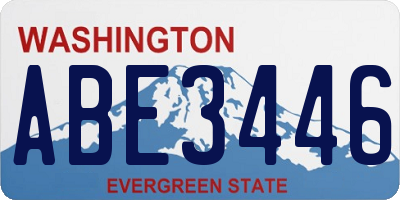WA license plate ABE3446