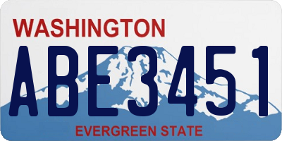 WA license plate ABE3451