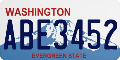 WA license plate ABE3452