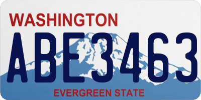 WA license plate ABE3463