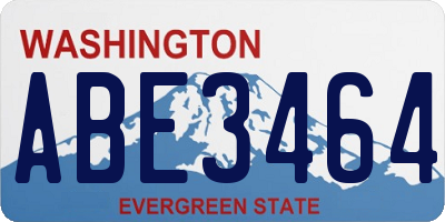 WA license plate ABE3464