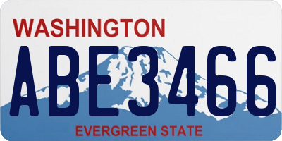 WA license plate ABE3466