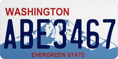 WA license plate ABE3467