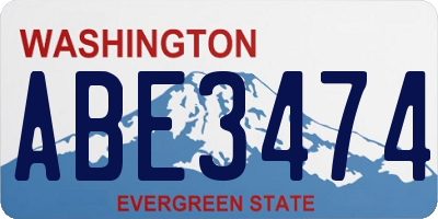 WA license plate ABE3474