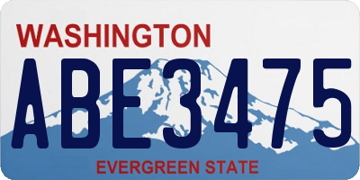 WA license plate ABE3475