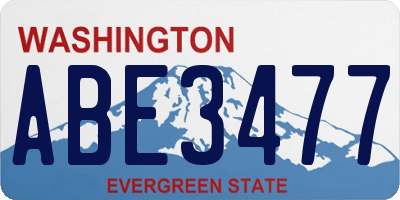 WA license plate ABE3477
