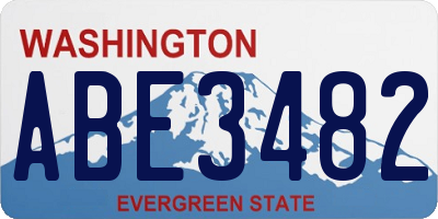 WA license plate ABE3482