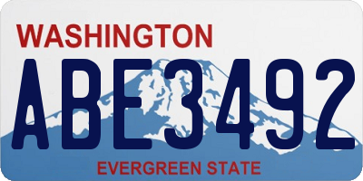 WA license plate ABE3492