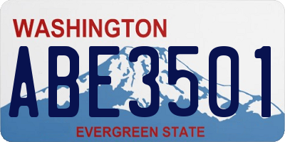 WA license plate ABE3501