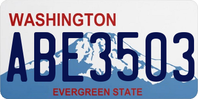 WA license plate ABE3503