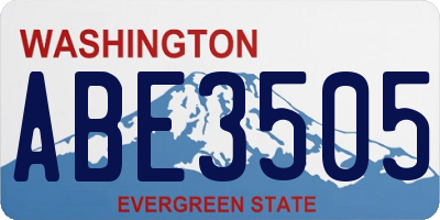 WA license plate ABE3505