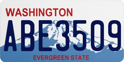 WA license plate ABE3509