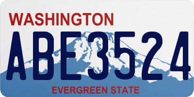 WA license plate ABE3524
