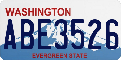 WA license plate ABE3526