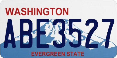WA license plate ABE3527