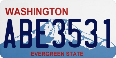 WA license plate ABE3531