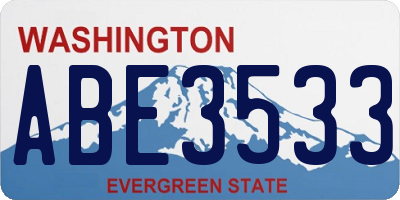 WA license plate ABE3533