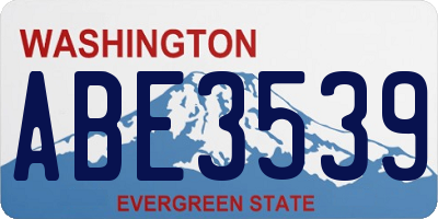 WA license plate ABE3539