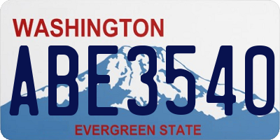 WA license plate ABE3540