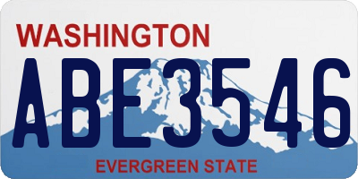 WA license plate ABE3546
